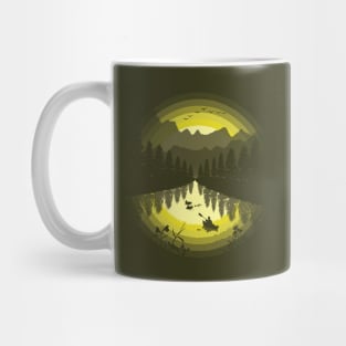 Kayak Silhouette Illustration Mug